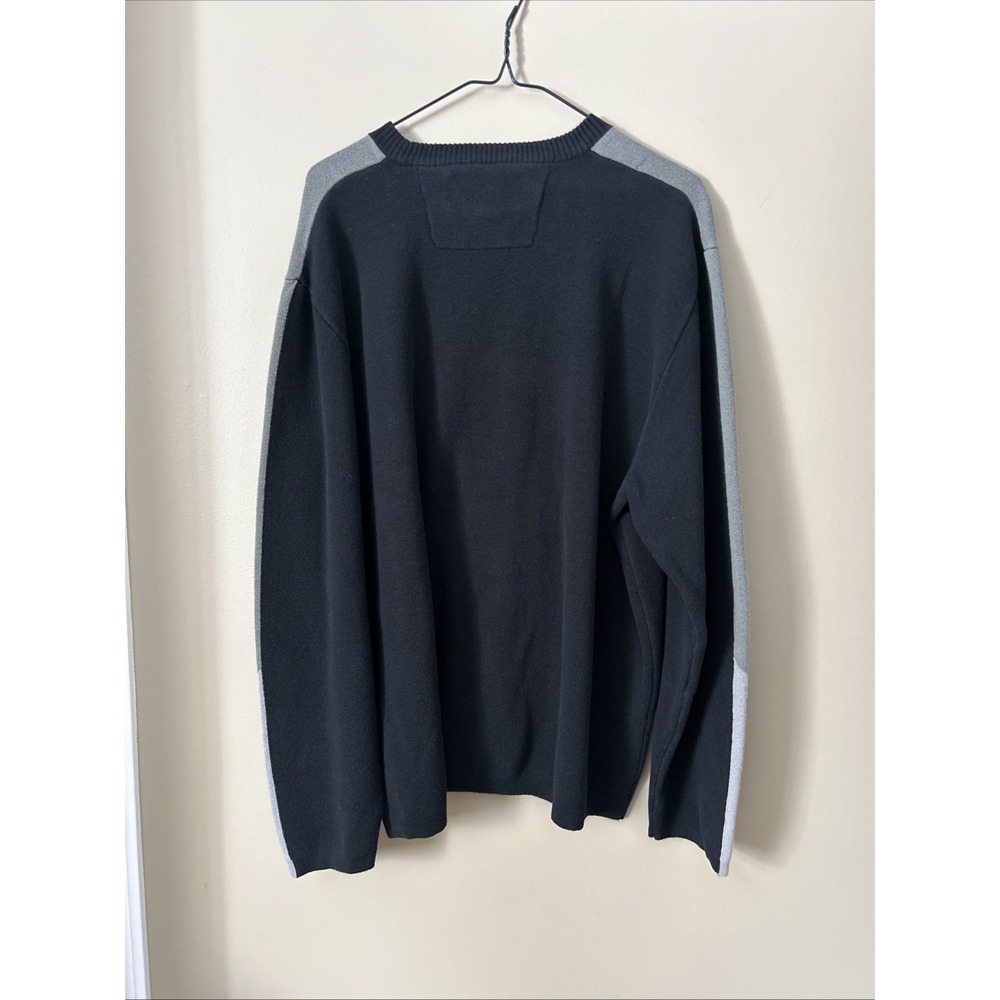 Harley Davidson Men's Size XL BLACK & GRAY‎ Knit Pullover Colorblock Sweater - Picture 2 of 3